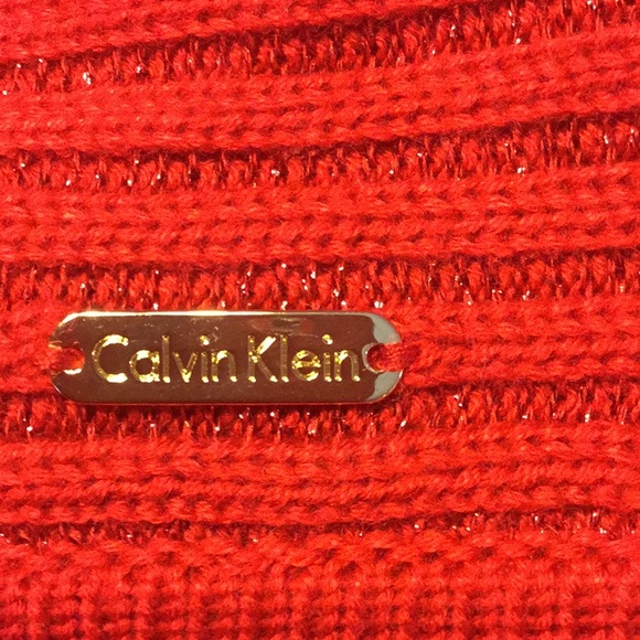 Red Shimmery Wweater by Calvin Klein NEW with Tags FAST SHIP ~ Soft and Comfy! - Picture 7 of 8